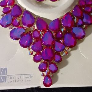 Rhinestone necklace set